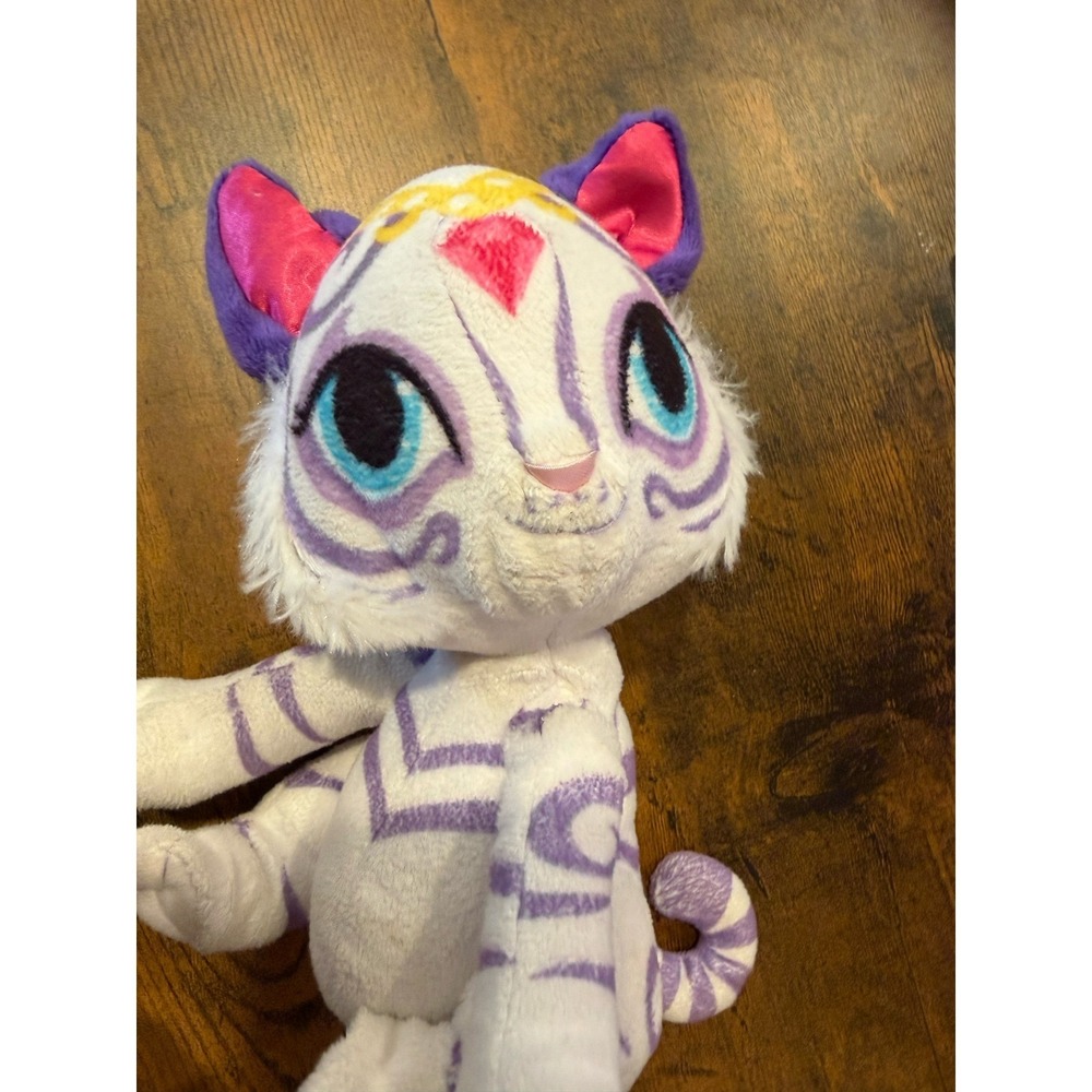 Nickelodeon Shimmer and Shine Nahal White Bengal Tiger Plush Purple Swirls Toy